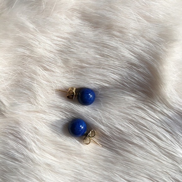 Jewelry - Lapis lazuli stone sphere stud earrings
